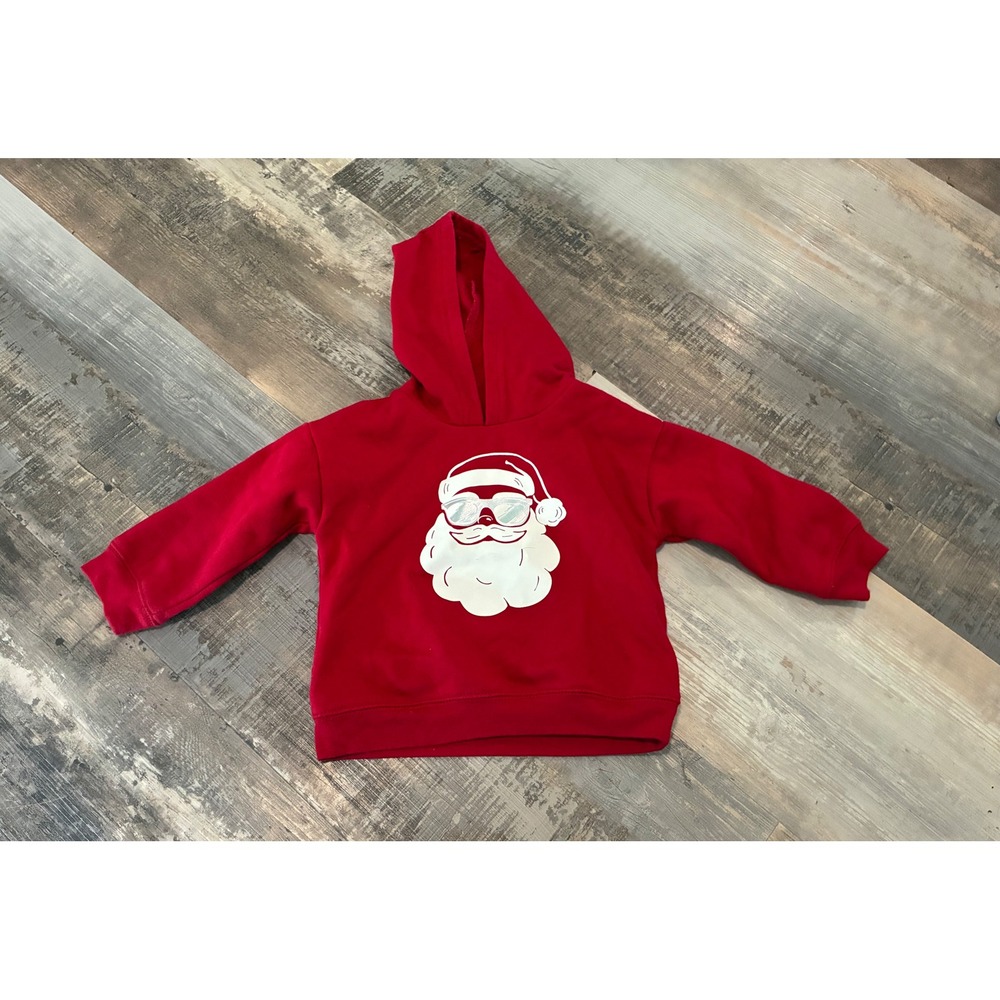 Carters Child of Mine Toddler Boys Red Santa Sunglasses Fleece Hoodie 18M
